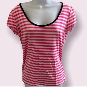 New York and company pink striped top large
